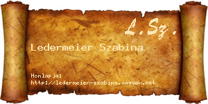 Ledermeier Szabina névjegykártya
